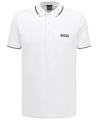 Boss by Hugo Men's Contrast Logo Cotton-Blend Polo Shirt