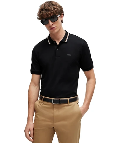 Boss by Hugo Men's Slim-Fit Striped Collar Polo
