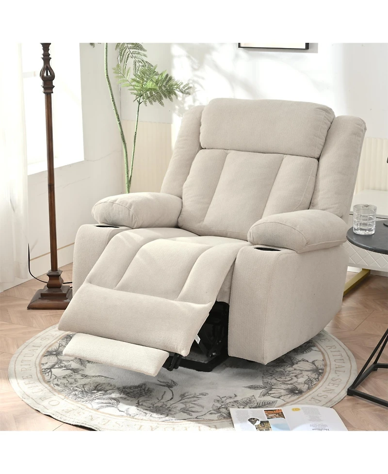 Streamdale Power Lift Recliner Chair, Fabric, Light Gray