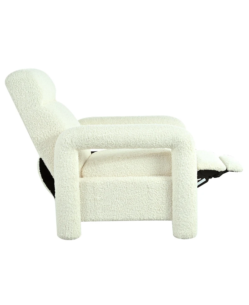 Streamdale Beige Push Back Recliner with Adjustable Backrest