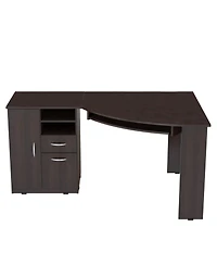 Corner Computer Desk with 2 Drawers – Space-Saving Home Office Workstation