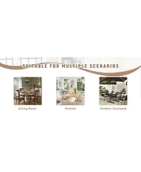 Streamdale 47" Round Dining Set Table with Storage & 4 Gray Linen Chairs