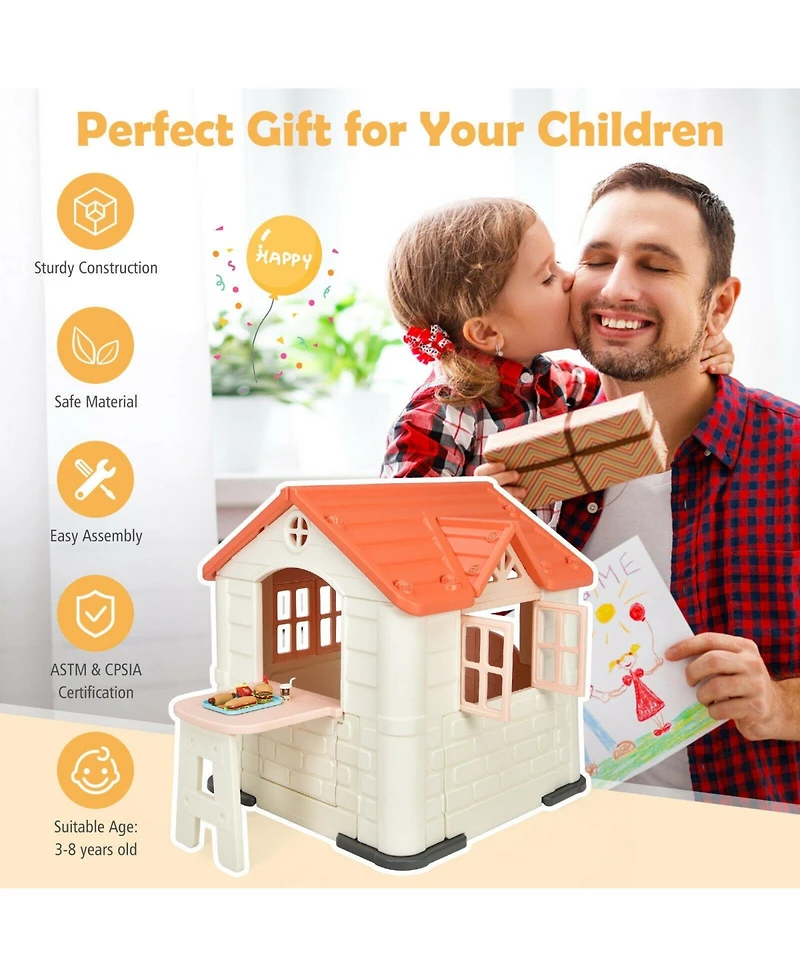 Kid s Playhouse Pretend Toy House For Boys and Girls 7 Pieces Set