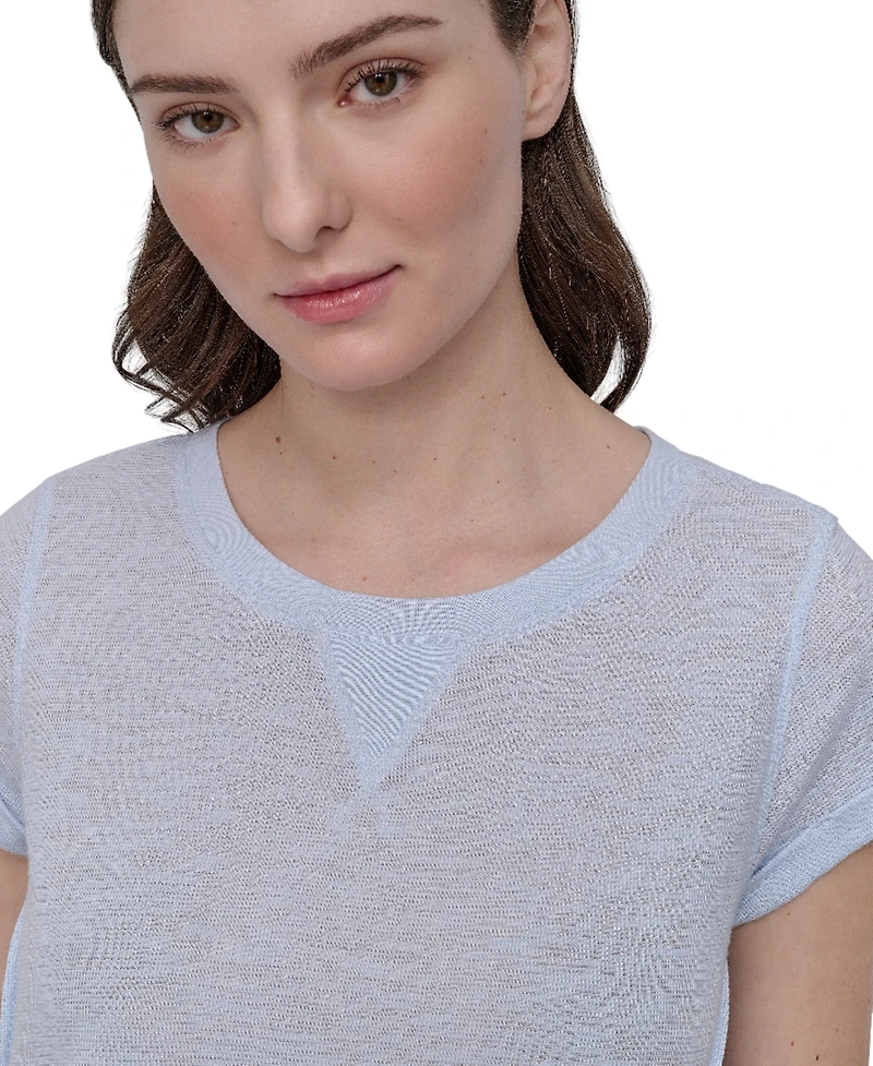 Dkny Women's Mini Slub Waffle Short Sleeve Top