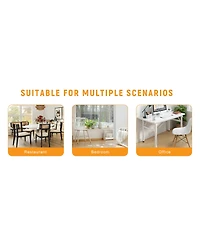 Streamdale Black Linen Dining Chairs - Set of 4, Walnut Legs