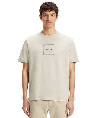 Boss by Hugo Men's Logo Print Slub-Cotton T-Shirt