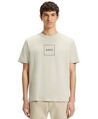 Boss by Hugo Men's Logo Print Slub-Cotton T-Shirt
