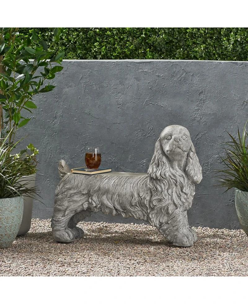 Streamdale Dog Statue Bench - Garden Accent Seating