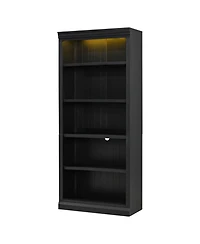 Streamdale 83.4" 5-Tier Bookcase w/ Light, Adjustable Shelves