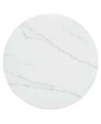 Streamdale 42" White Marble Round Table Gold Legs