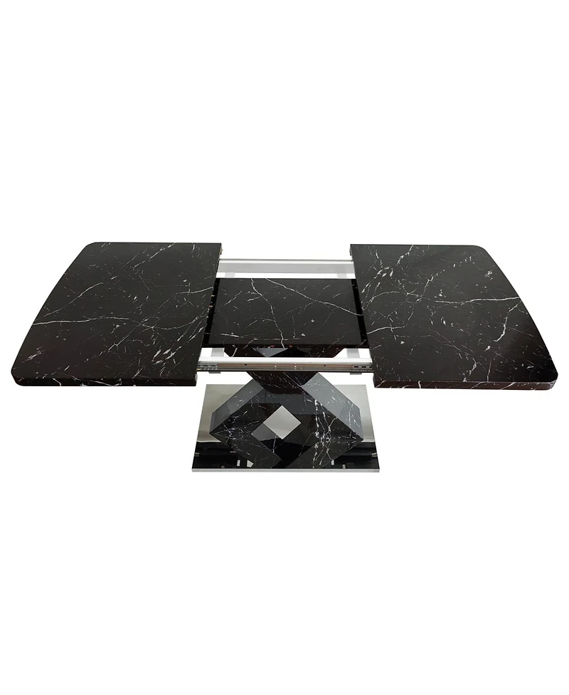 Streamdale Square Marble Top Dining Table, X-Leg