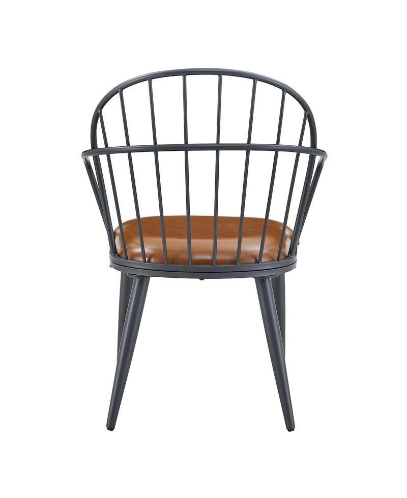 Streamdale Indoor Upholstered Dining Chair With Metal Legs (Set of 2),Brown