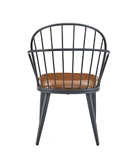 Streamdale Indoor Upholstered Dining Chair With Metal Legs (Set of 2),Brown