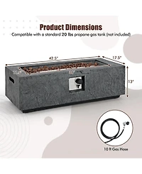 42.5 Inch 50000 Btu Fire Pit Table Set with Stainless Steel Burner