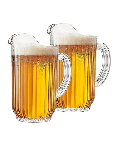 The Wine Savant Classic Beer Beverage Pitchers, Set of 2