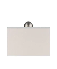 Patrick Modern Coastal Table Lamps 26 1/4" Tall Set of 2 White-Washed Gray Geometric Ceramic White Drum Shade for Bedroom Living Family Room Beds