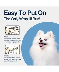 HoneyCare Paw & Dog Bone Print All-Absorb A25 Male Dog Wrap, Medium, 100ct