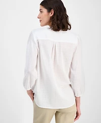 Tommy Hilfiger Women's 3/4-Sleeve Pintuck Tunic Top