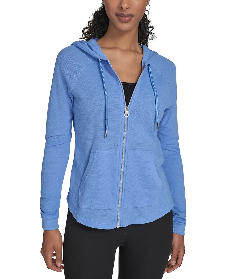 Calvin Klein Performance Ruched-Sleeve Zip Hoodie