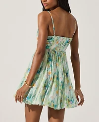 Astr the Label Women's Floral-Print Bubble Skirt Mini Dress