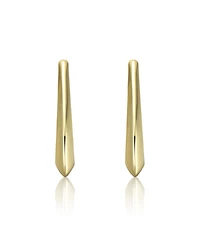 Irregular Box-Shaped Hoop Earrings White Gold Plated or 14K