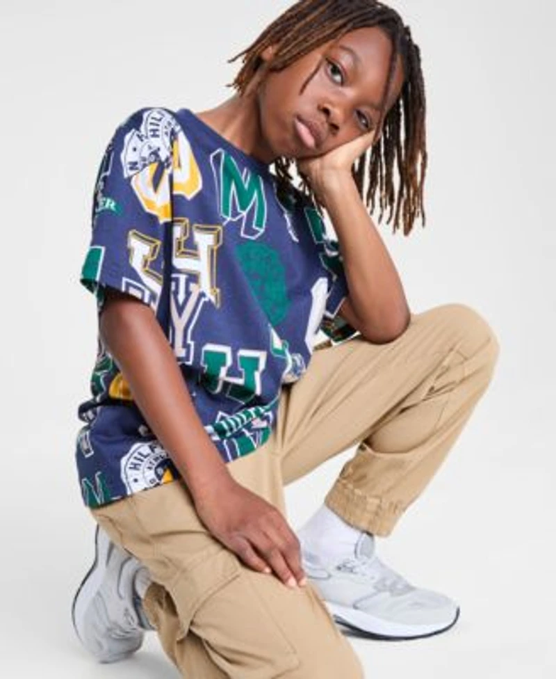 Tommy Hilfiger Big Boys Collegiate Spots T Shirt Tommy Cargo Jogger Pants