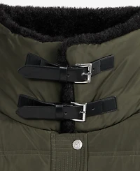 Dkny Women's Faux-Fur-Collar Zip-Front Puffer Coat