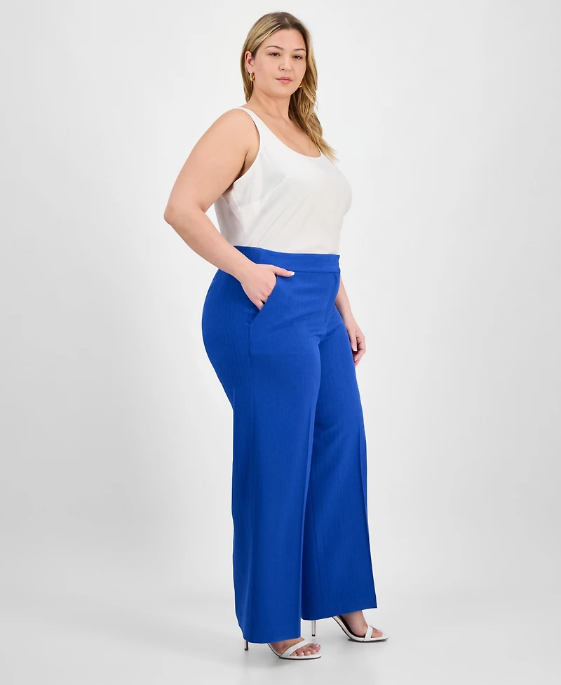 Tahari Asl Plus Wide-Leg Pants