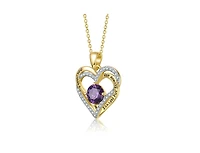 Radiant 14K Gold-Plated Birthstone Pendant Necklace