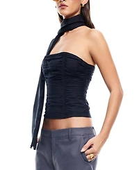 Lioness Women's Island Ruched Scarf-Trim Tube Top