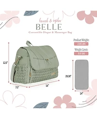 Hannah & Sophia Hannah&Sophia Belle Convertible Diaper Backpack & Messenger Bag in Moonmist Blue