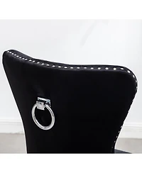 Streamdale Furniture Contemporary Tufted Velvet Chair with Nailhead Trim, Set of 2