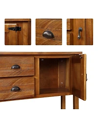 Streamdale Retro Style Solid Wood Sideboard with Drawers & Cabinets