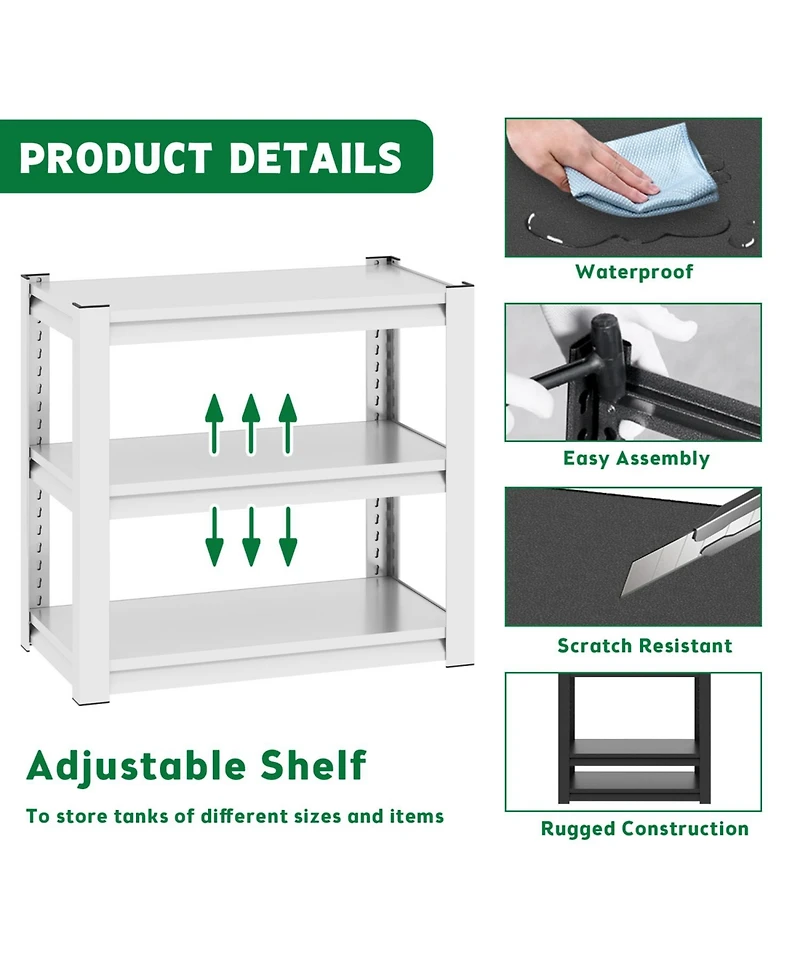Streamdale Metal Aquarium Stand, 3-Tier, Adjustable, 34"H