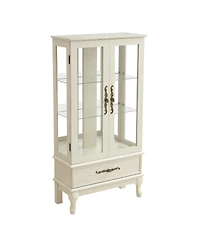 Streamdale Lighted Glass Curio Cabinet with Bulbs