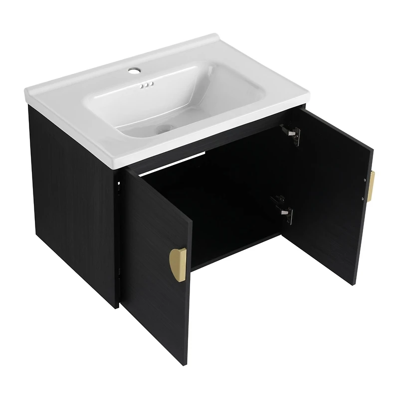 28 Inch Soft Close Doors Bathroom Vanity With Sink, For Small Bathroom