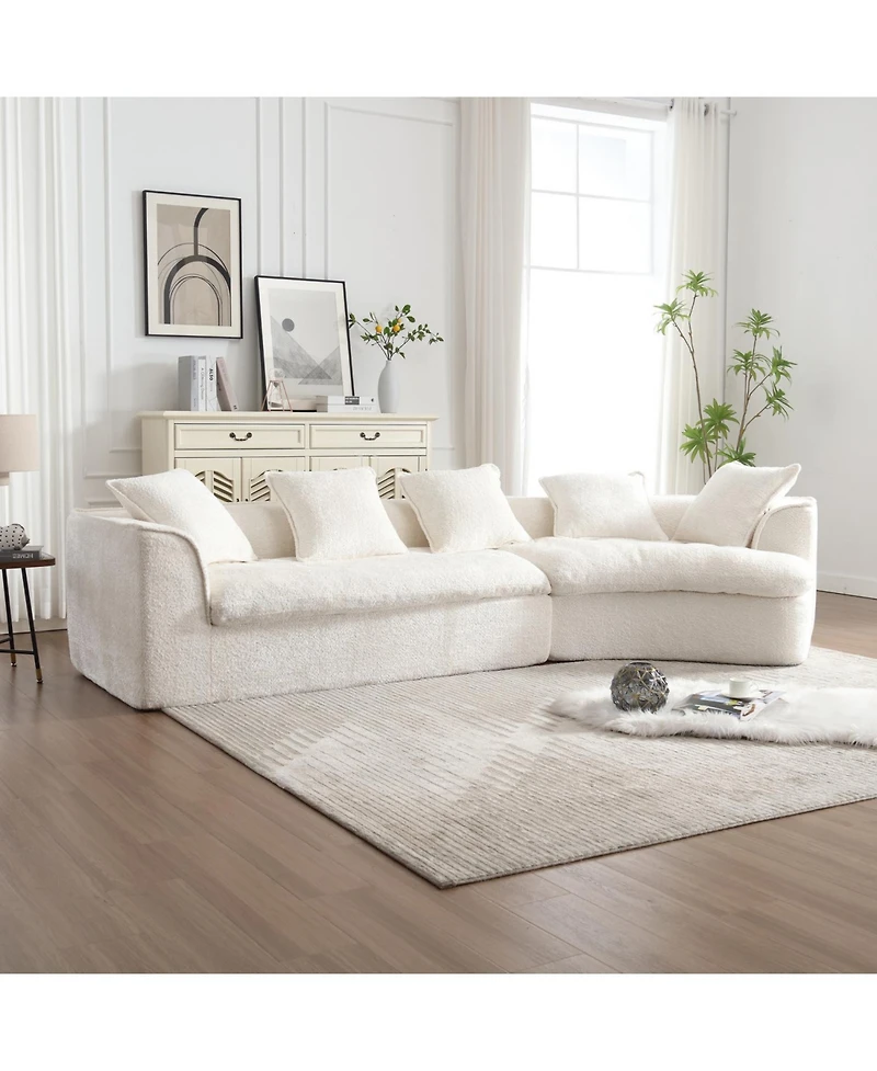 Streamdale Cozy Boucle Sofa Triple Seat with Unique Design