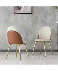 Streamdale Furniture Modern Dining Chairs with Gold Legs (Set of 2)