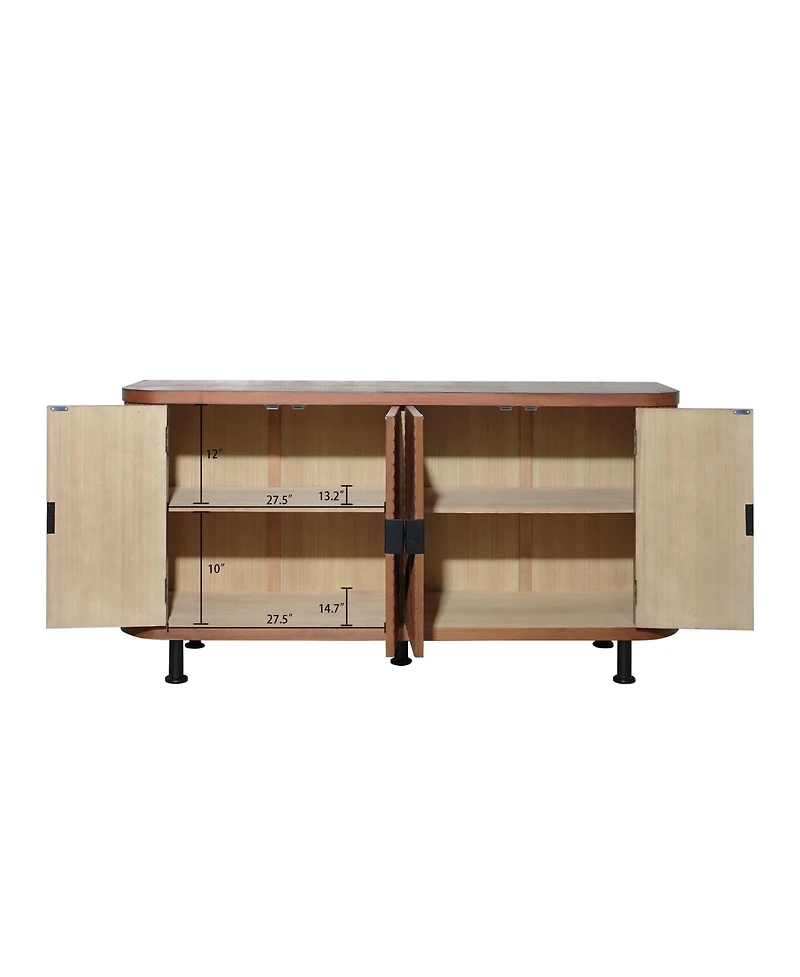 Streamdale Modern Accent Cabinet with Adjustable Shelves and 4 Doors