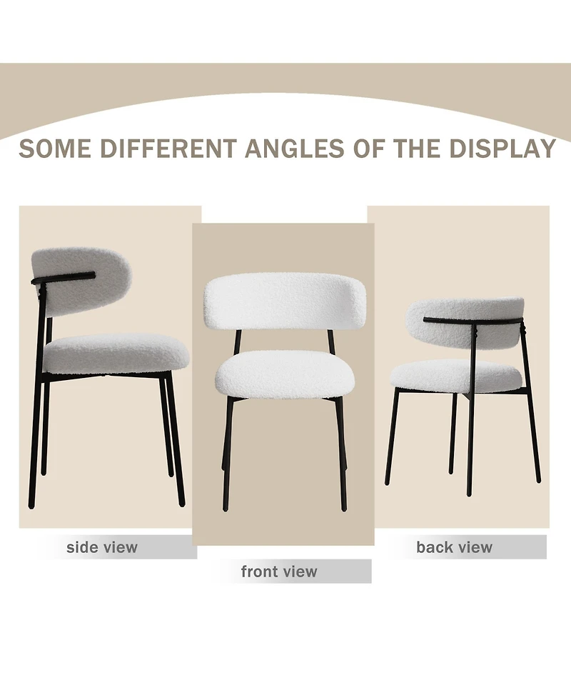 Streamdale 4-Piece Velvet Dining Chairs with Metal Legs