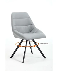 Streamdale Dining Chair,Thickened fabric chairs with metal legs Set of 2,Grey