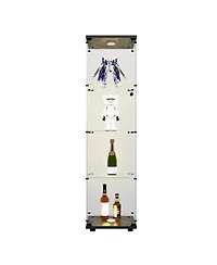 Streamdale Led Glass Display Cabinet, 4 Shelves with Door