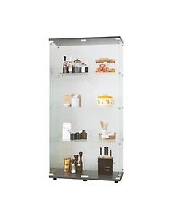 Streamdale Black 4-Shelf Glass Display Cabinet