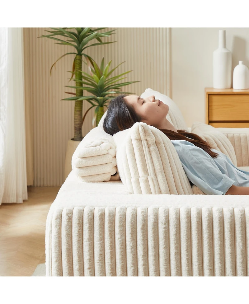 Streamdale Cloud Plush Sectional Lounger with Reclining Sleeper