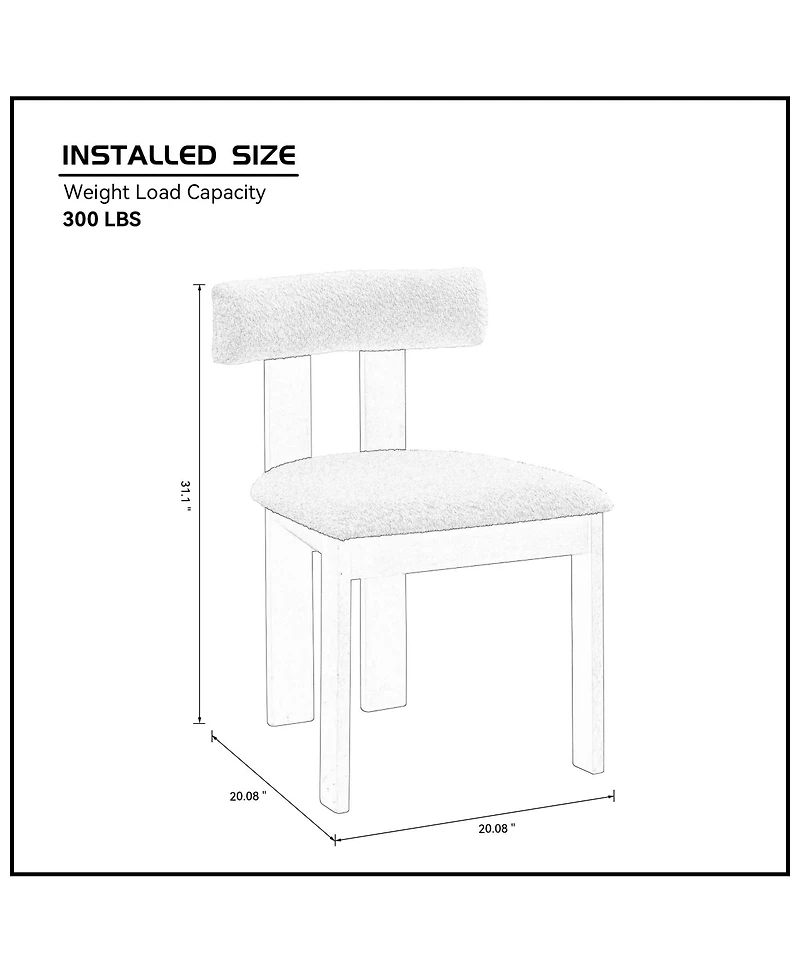 Streamdale Modern Boucle Upholstered Dining Chairs (Set of 2)