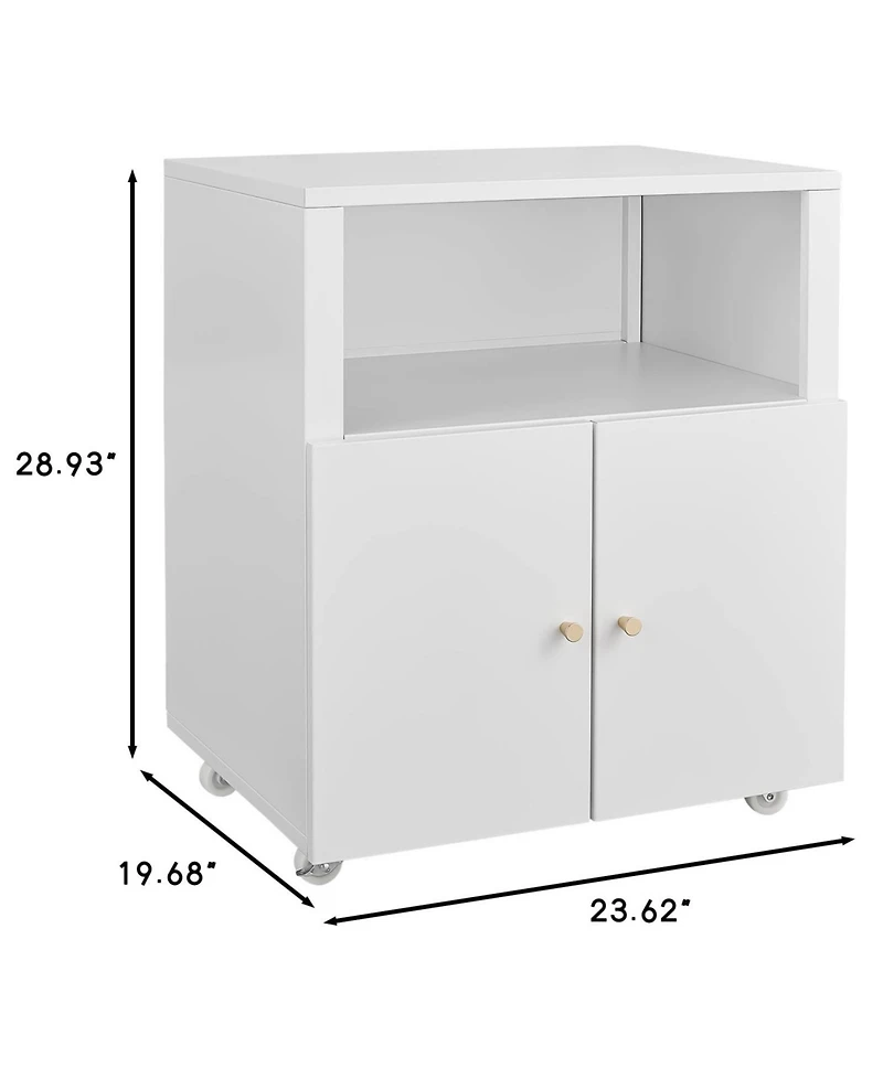 Streamdale Mobile Printer Stand with File Cabinet