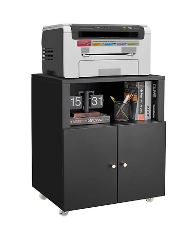 Streamdale Mobile Printer Stand with File Cabinet