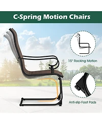 Set of 2 Patio Chairs with Quick-drying and Breathable Fabric for Backyard