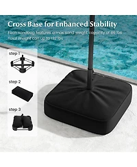 13FT Double-sided Patio Umbrella with Solar Lights for Garden Pool Backyard