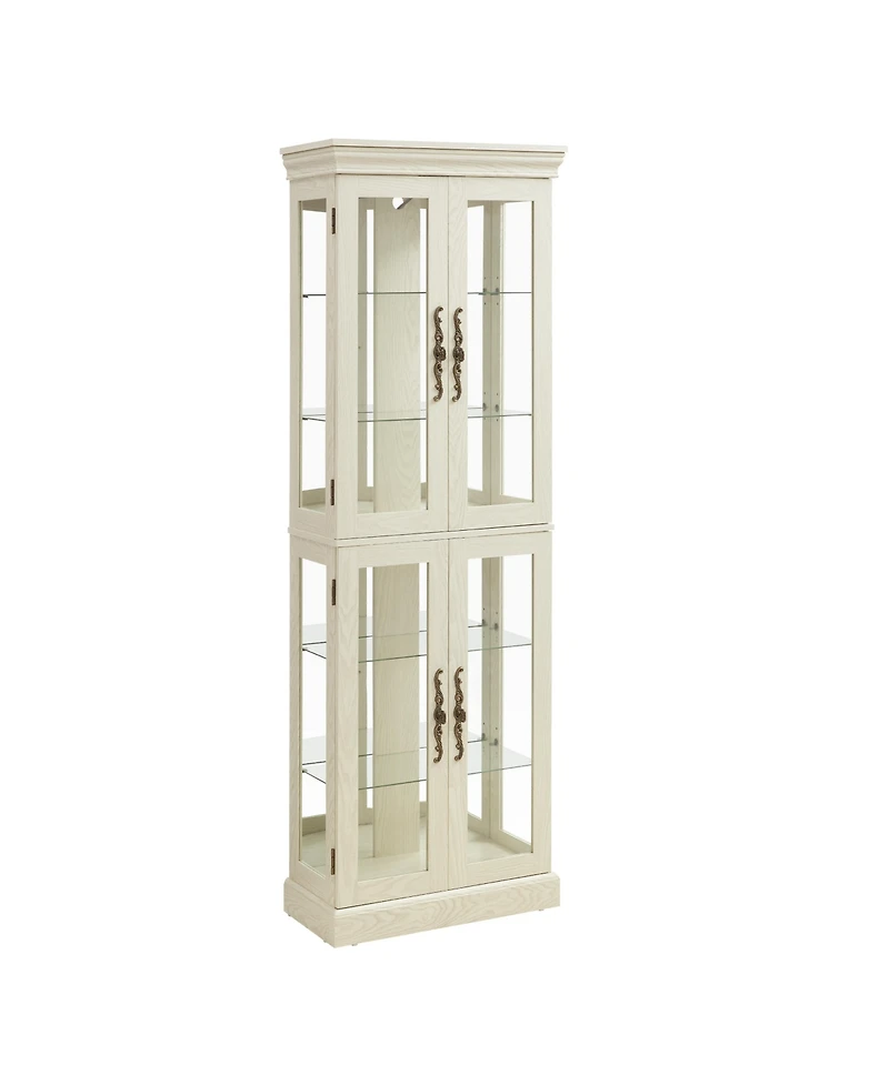 Streamdale Lighted Glass Display Cabinet, Antique White